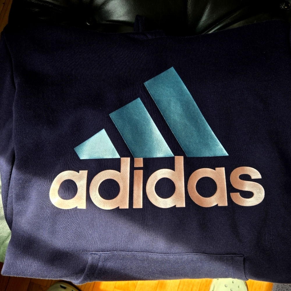 Adidas Navy Logo Hoodie Sweatshirt